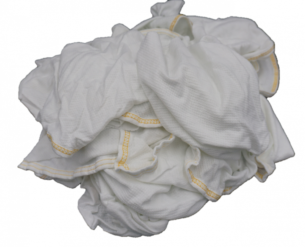 Washed White Knit Recycled Sheets - Waffle Weave