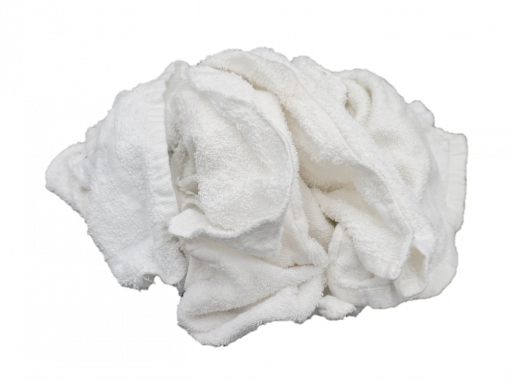 White Terry Washcloth Recycled Towels