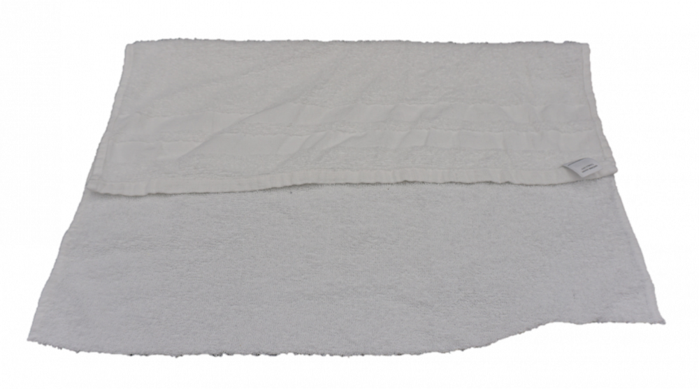 White Recycled Terry Towel - Half Cut