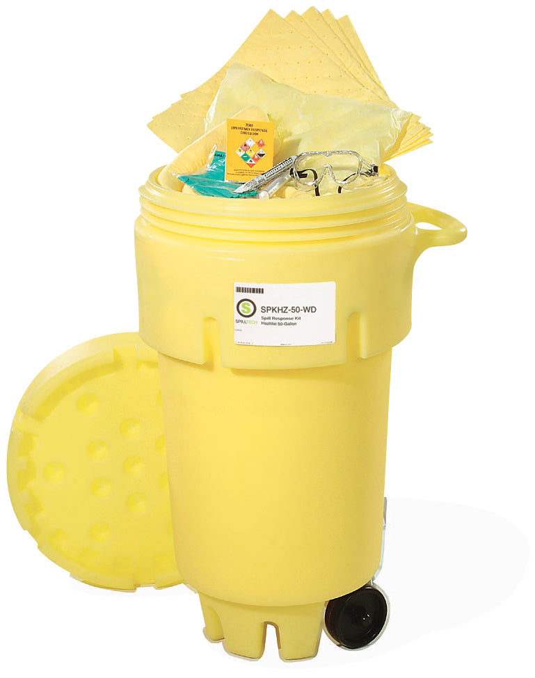 HazMat 50-Gallon Wheeled OverPack Salvage Drum Spill Kit