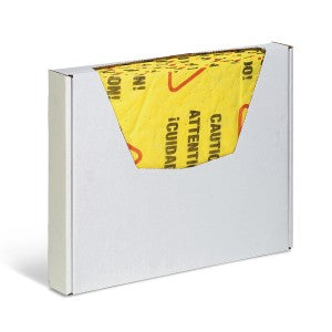 Caution Mat Pads in Box - Single Weight - 125 pads/case, 25 pads/box, 5 boxes/case - 19" L x 15" W