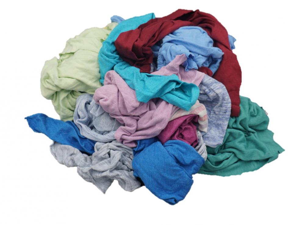 Polo T-shirt Rags Bulk Recycled Mixed Colors 50 Pound Box